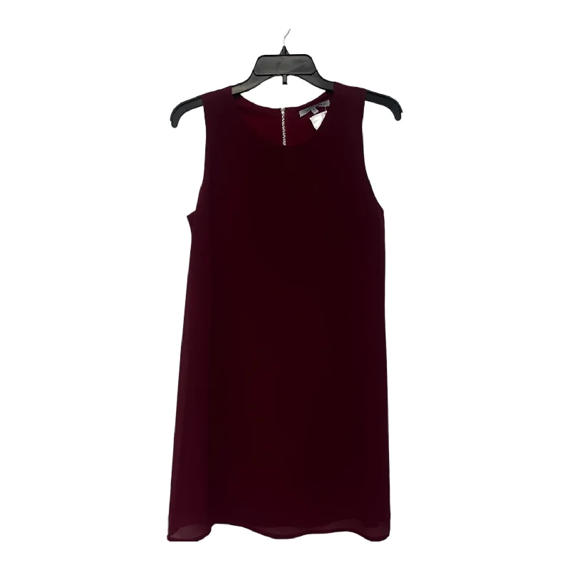 Dress Casual Short By Naked Zebra In Burgundy, Size: M