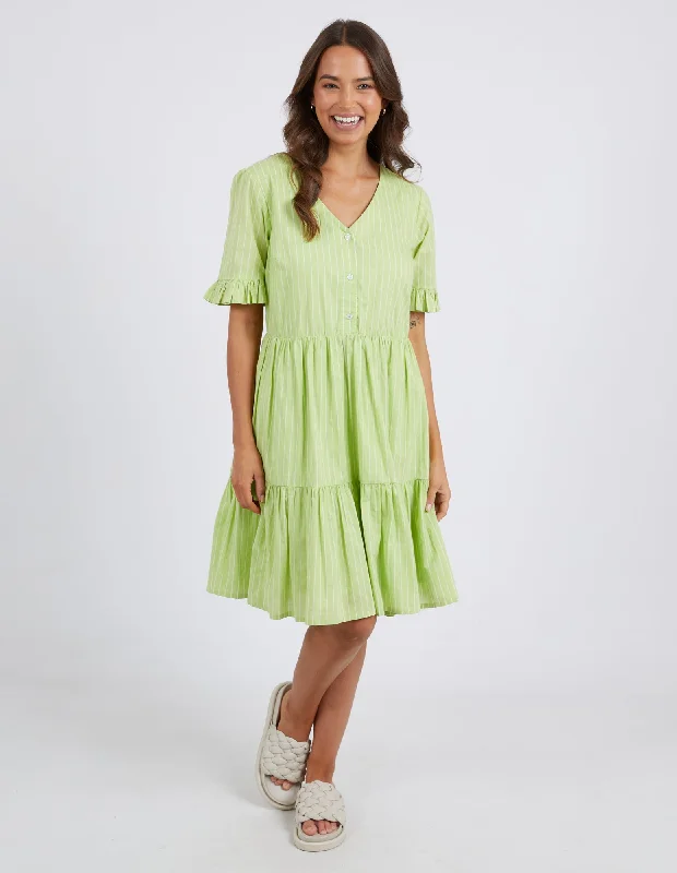 Elm Hailey Stripe Dress Keylime Stripe