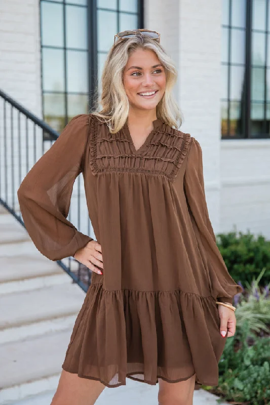 Lovely Words Chocolate Poet Style Dress