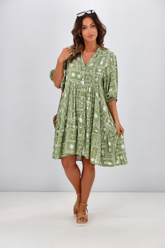 New U Collection Briana Dress Sage