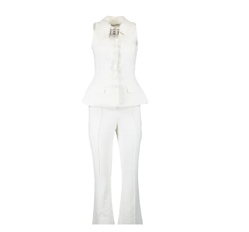 Self-Portrait Cream Tailored 2-piece Jumpsuit UK 6