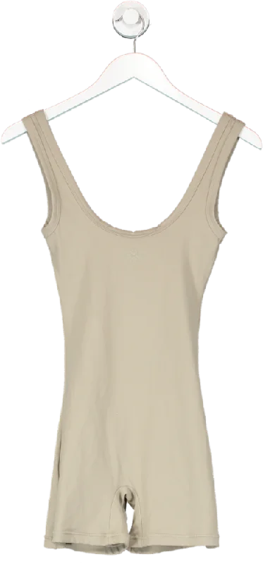 The Couture Club Beige Sculpting Stretch Emblem Unitard UK 8