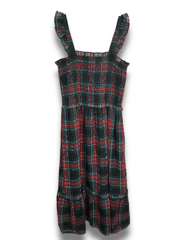 Dress Casual Midi By Draper James In Plaid Pattern, Size: M