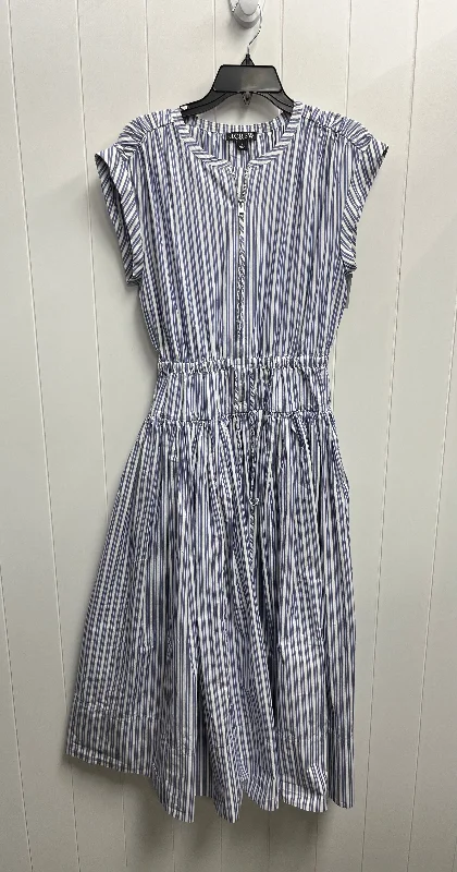 Dress Casual Midi By J. Crew In Blue & White, Size: S