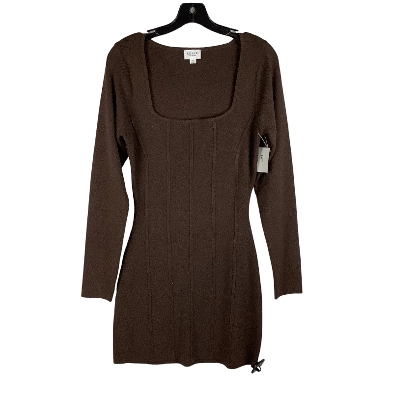 Dress Casual Midi By Le Lis In Brown, Size: S