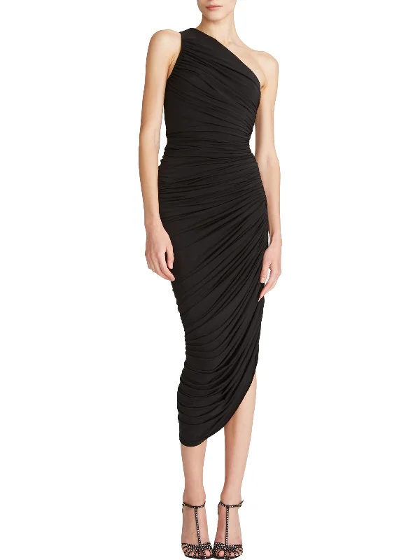 Reia Womens One Shoulder Asymmetric Hem Cocktail and Party Dress