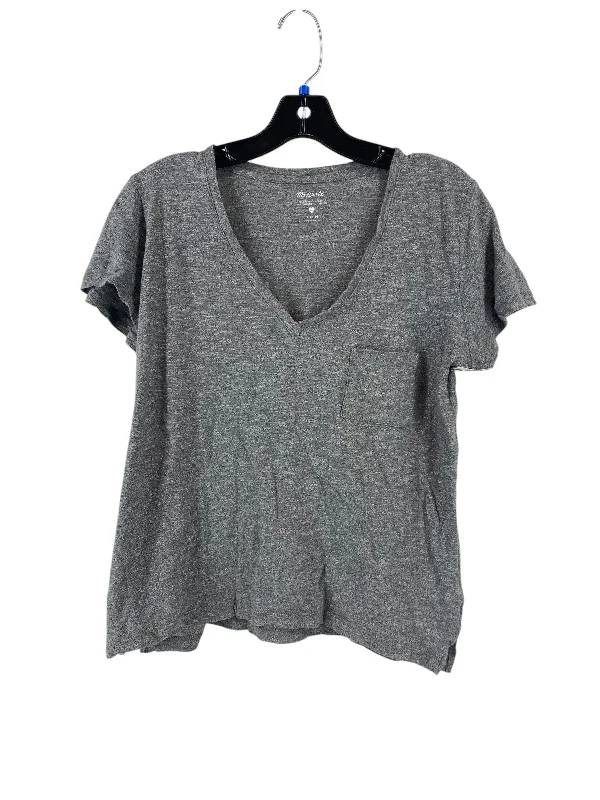 Top Short Sleeve Basic By Madewell In Grey, Size: M