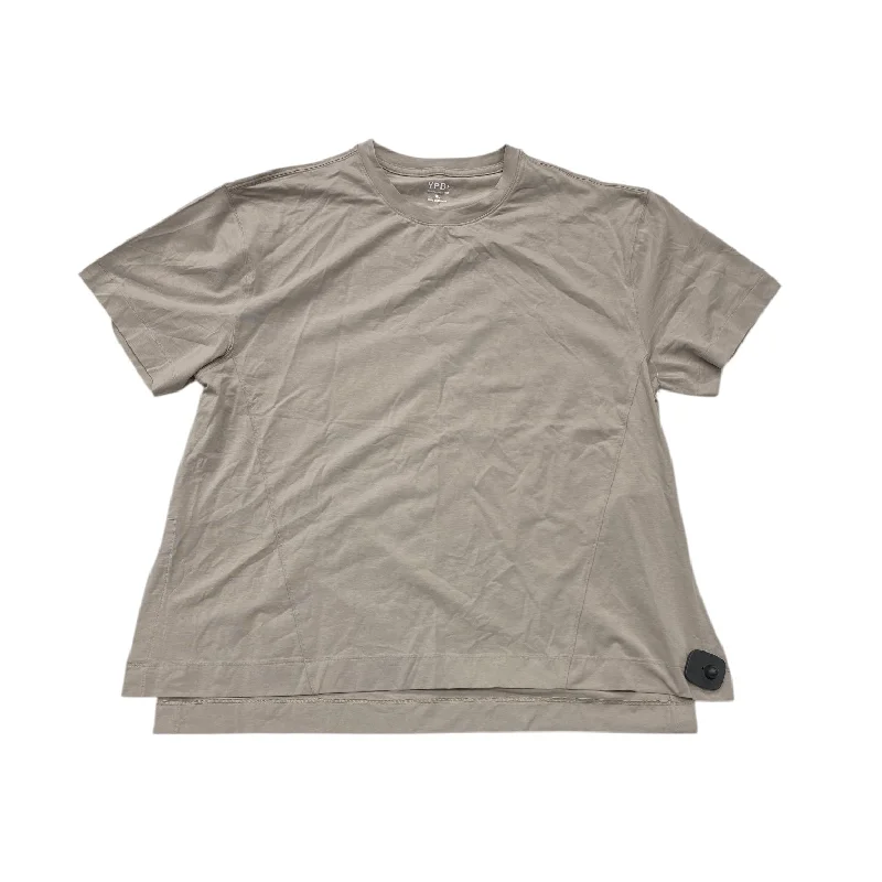 Top Short Sleeve By Ypb In Beige, Size: Xl