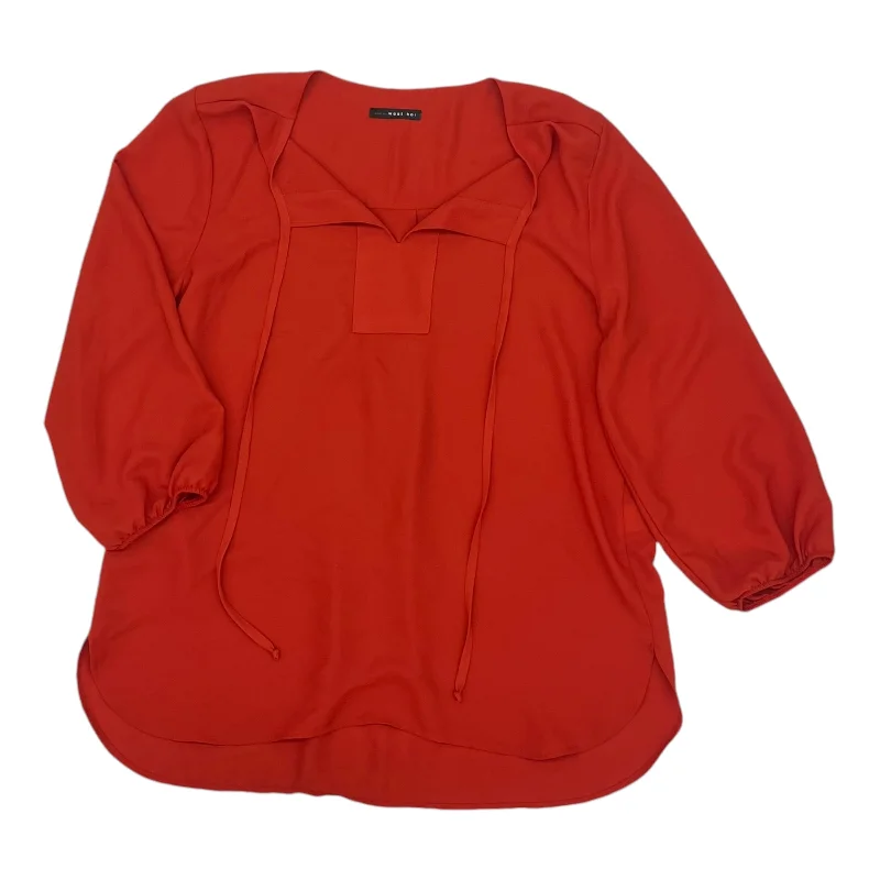 Blouse 3/4 Sleeve By West Kei In Orange, Size:M