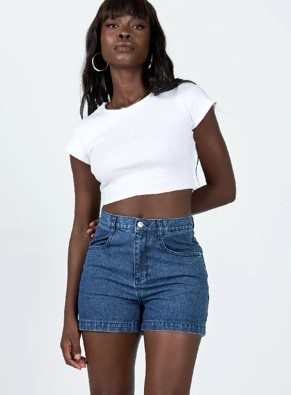 Buliti Mom Shorts Mid Wash Denim