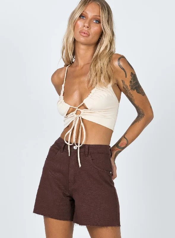 The Swalla Shorts Brown Denim