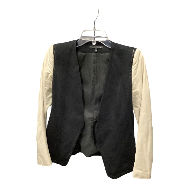 Blazer By Theory In Black & Cream, Size: Sp