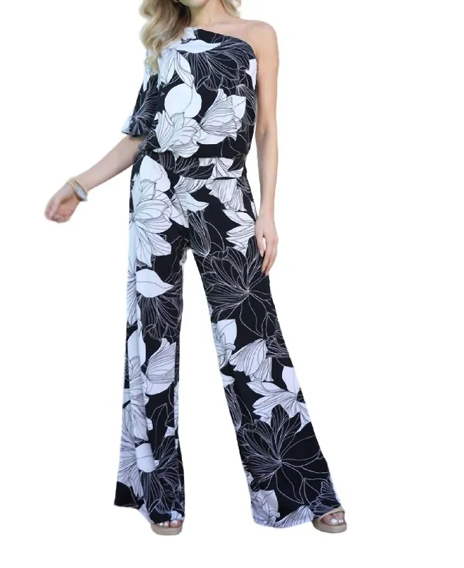 Asymmetrical Drop Waist Jumpsuit In Ancel