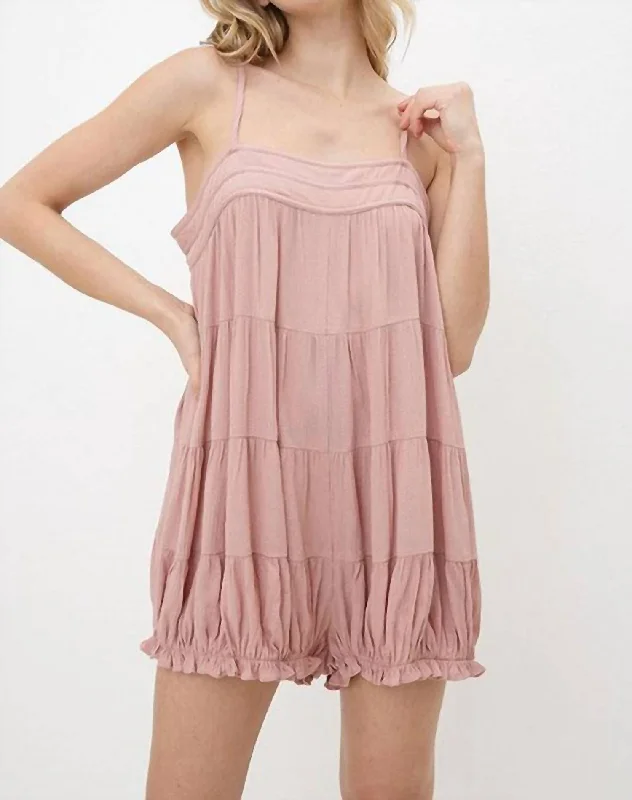 Bubble Romper In Pink