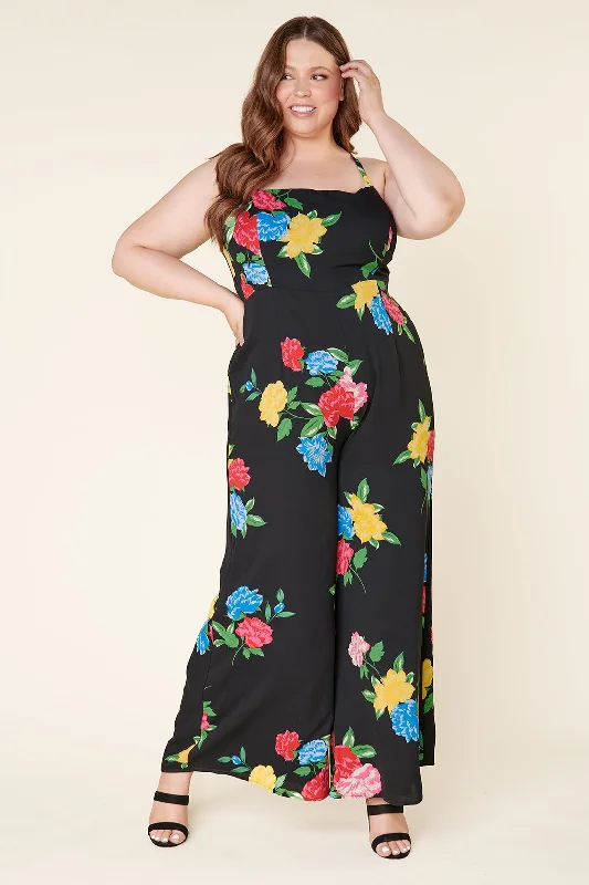 Cheyenne Floral Wide Leg Jumpsuit Curve