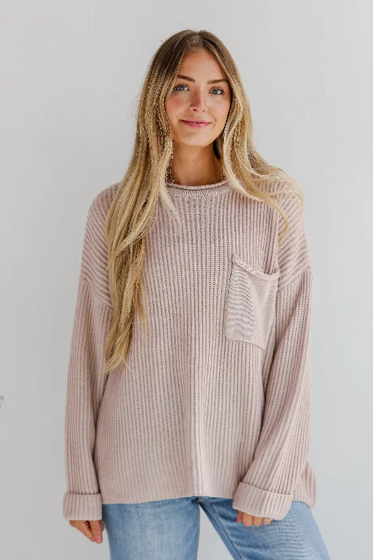 Fall Feelings Blush Oversized Sweater