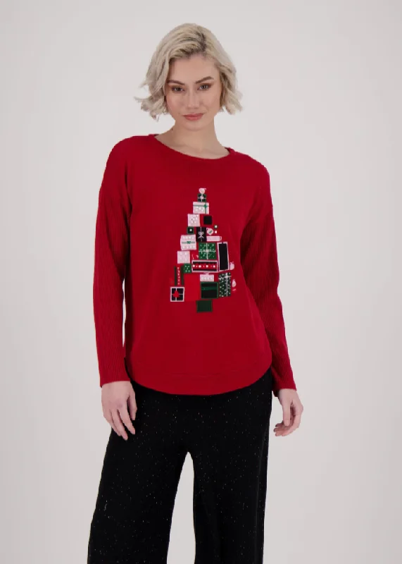 Gabby Isabella - Red Christmas Tree Sweater