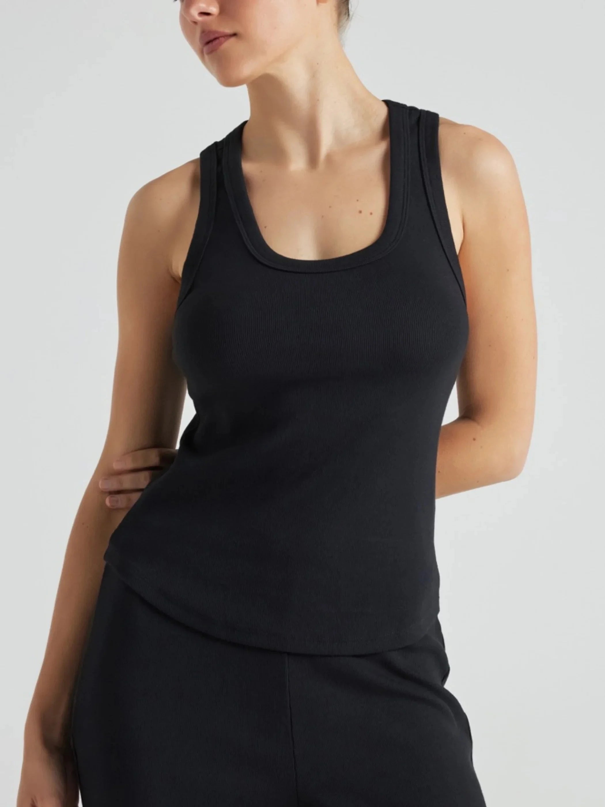 Serene Rib Tank - Black