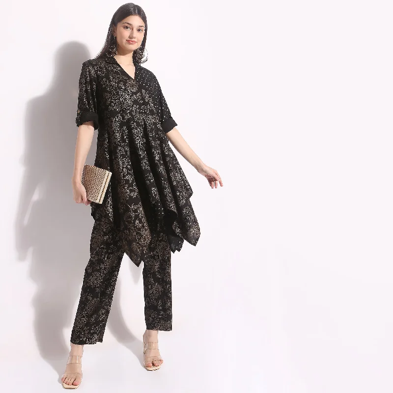 Flare Fit Printed Kurta with Pant Set