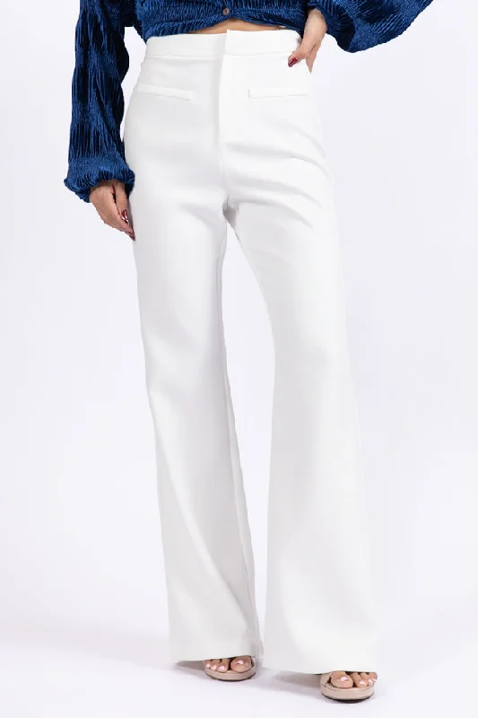 Beyond Romance White Flare Trousers