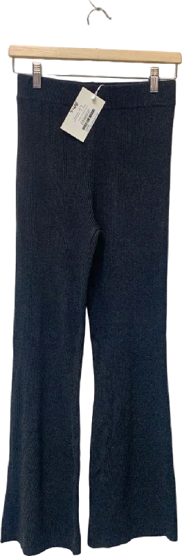 In The Style Black Ribbed Flared Trousers UK 6/8