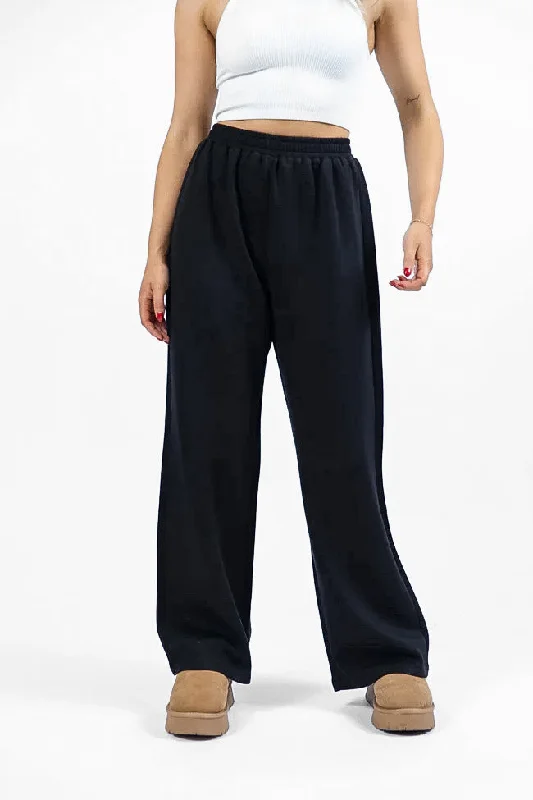 Let's Just Stay Black Knit Wide Leg Pants DOORBUSTER- Coming Soon