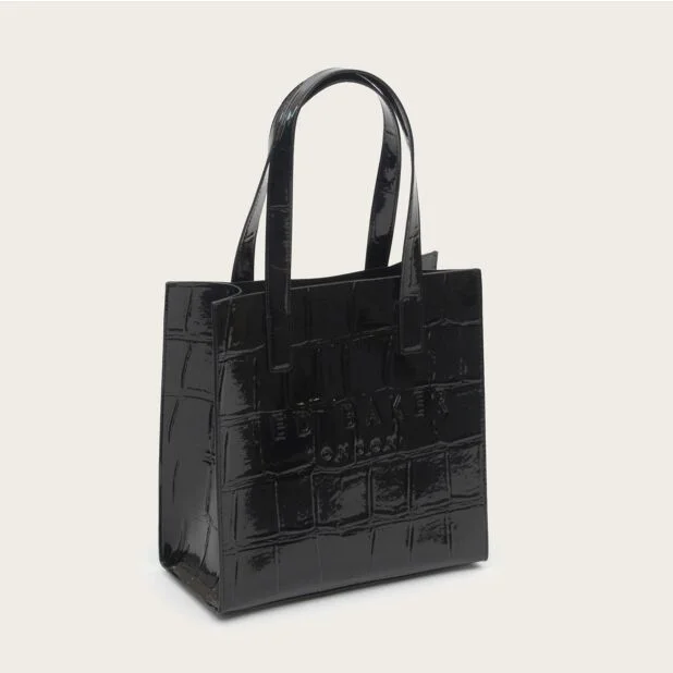 Reptcon Croc Effect Small Icon Bag Jet-Black