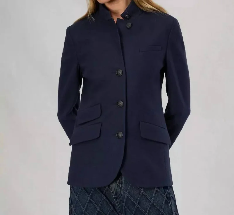 Slade Cropped Blazer In Navy