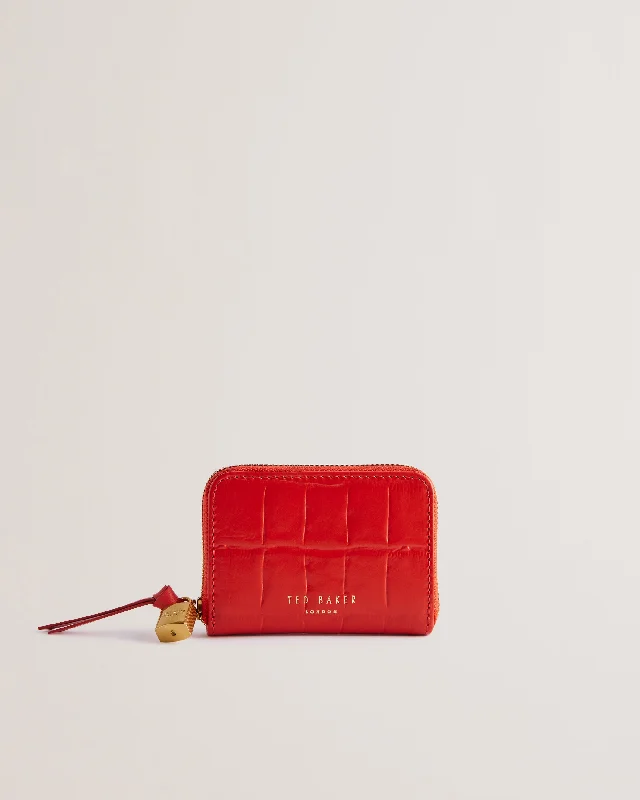 Wesmin Padlock Detail Small Leather P Red