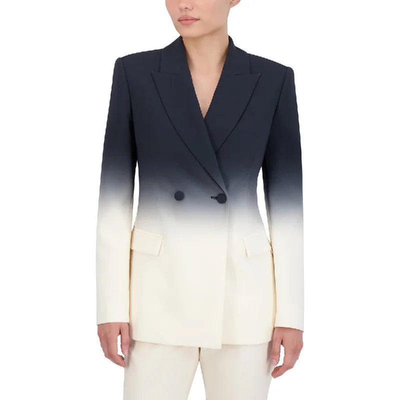 Womens Ombre Dressy Double-Breasted Blazer